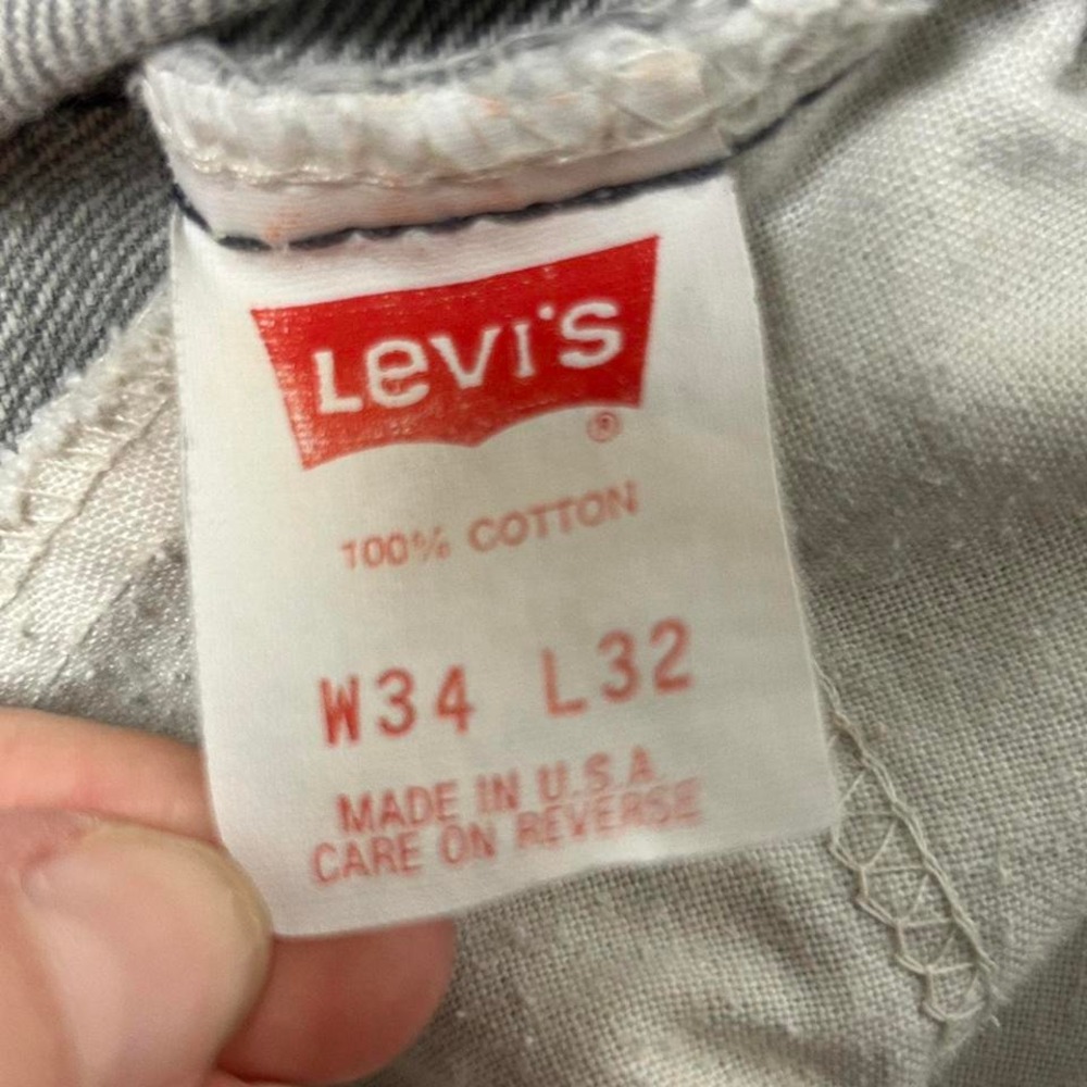 Vintage Levis 550 Acid Wash Jeans Men's 34 x 32 Gray 1980s Western 80s USA‎ Made - Picture 4 of 5